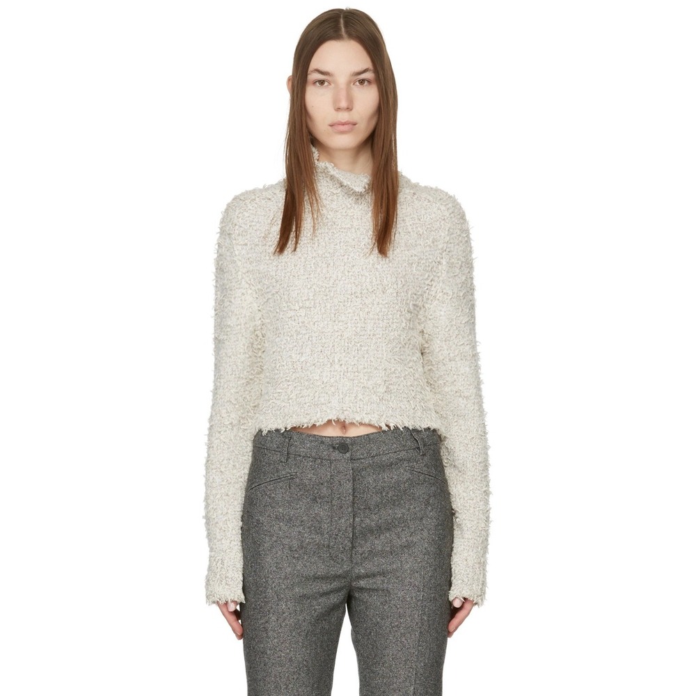 Acne Studios Sweater Womens‎ Small Cream Kiga Wool Linen Blend Fuzzy Turtleneck